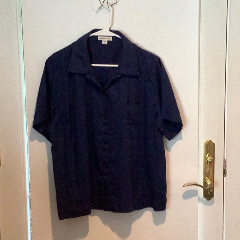 Navy blue linen shirt
